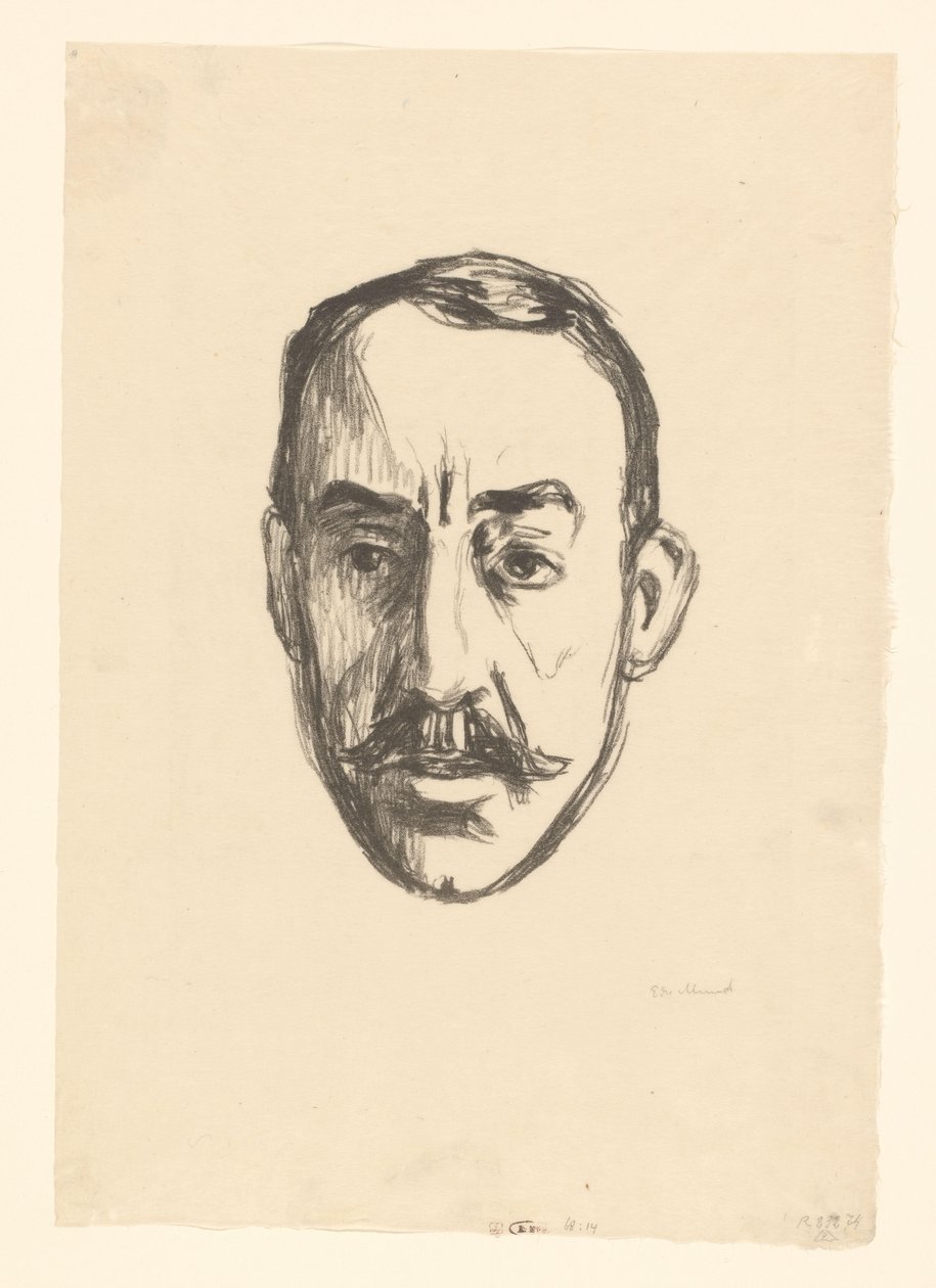 Portræt af Henry van de Velde Henry van de Velde (original titel) af Edvard Munch (signed by artist)