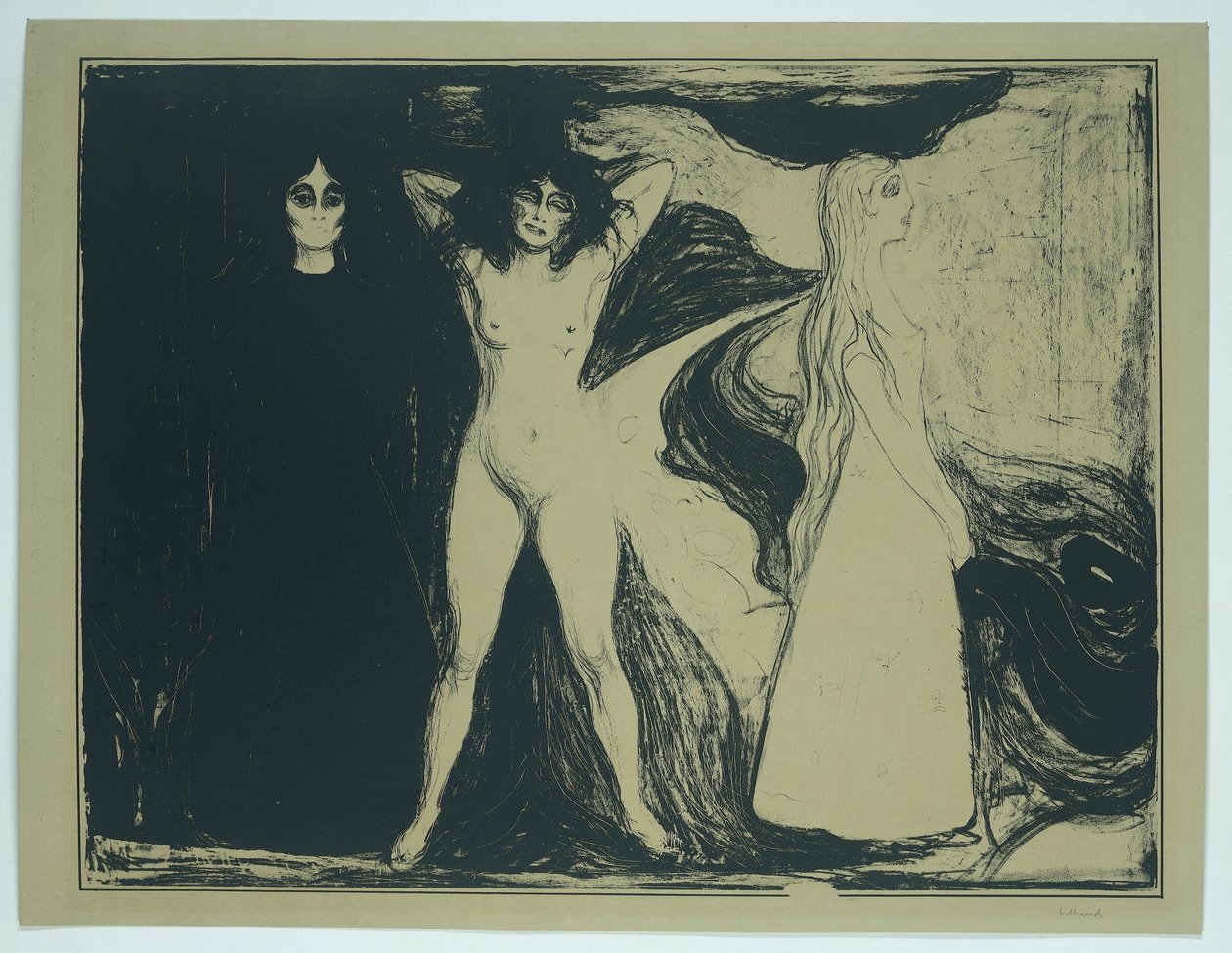 Kvinder i tre faser (original titel) Kvinde (sfinx) (original titel) af Edvard Munch (signed by artist)