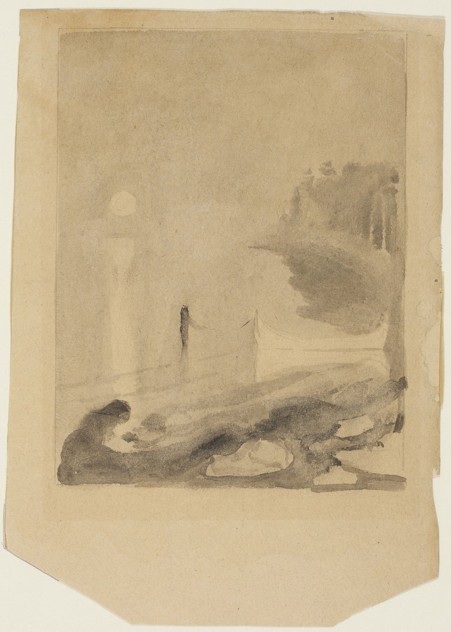 En båd bundet til en mole, 1892 af Edvard Munch