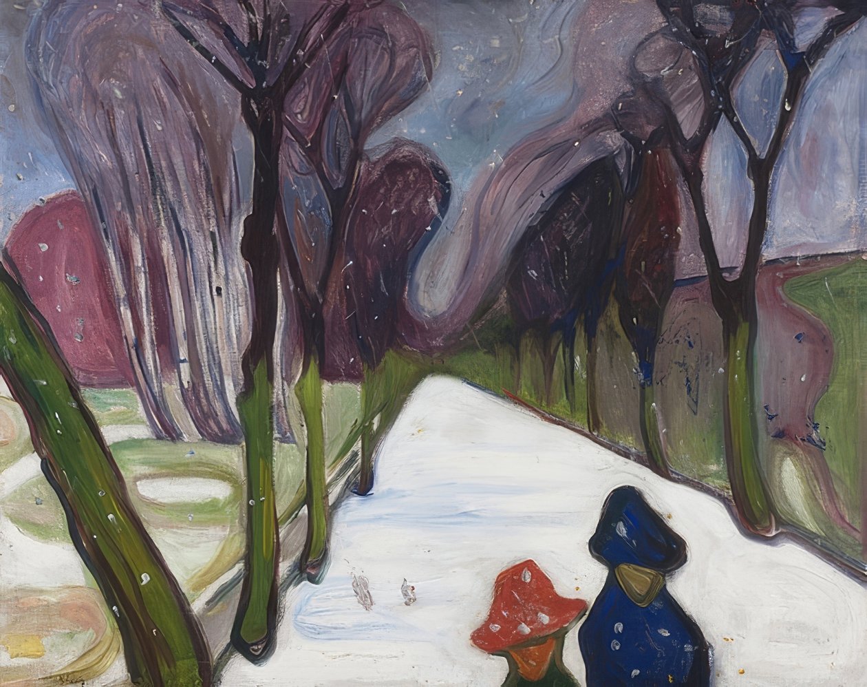 Avenue i snestormen. 1906 af Edvard Munch