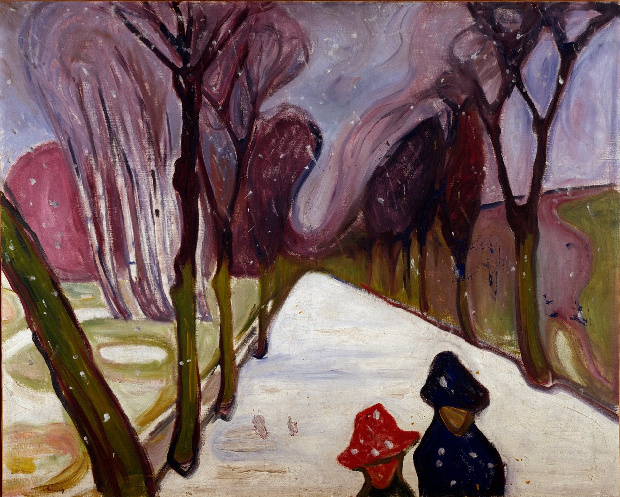 Allee i en hvirvelvind af sne af Edvard Munch