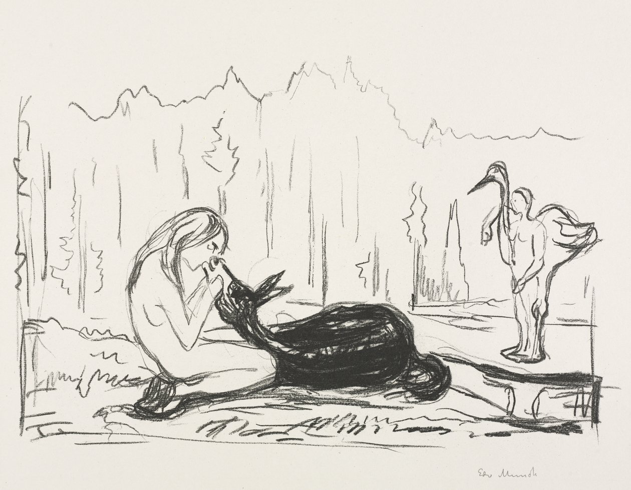 Alfa og Omega:  Konen Omega og æslet af Edvard Munch