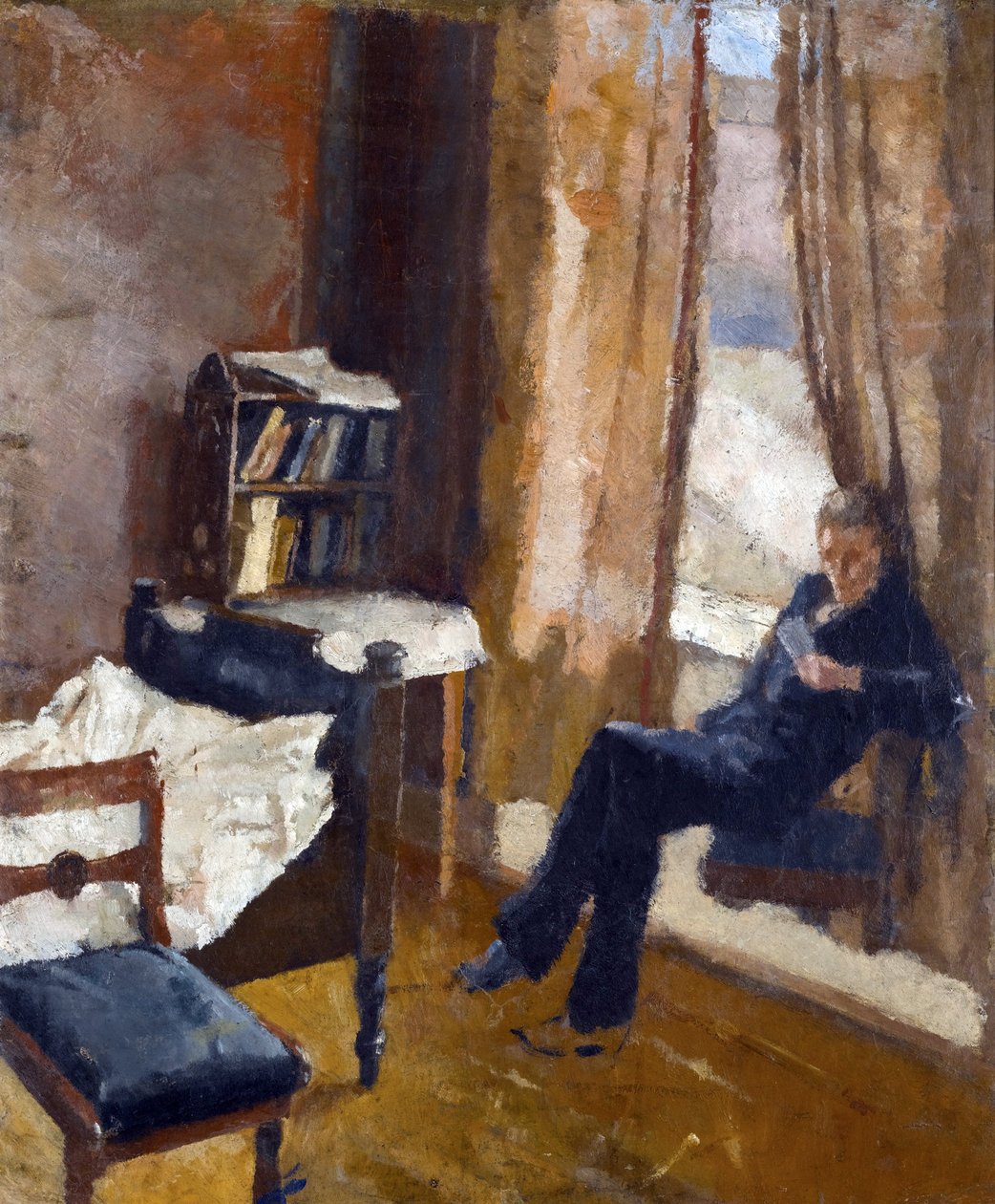 Andreas Reading - Peinture de Edvard Munch (1863-1944) - Olie på pap af Edvard Munch