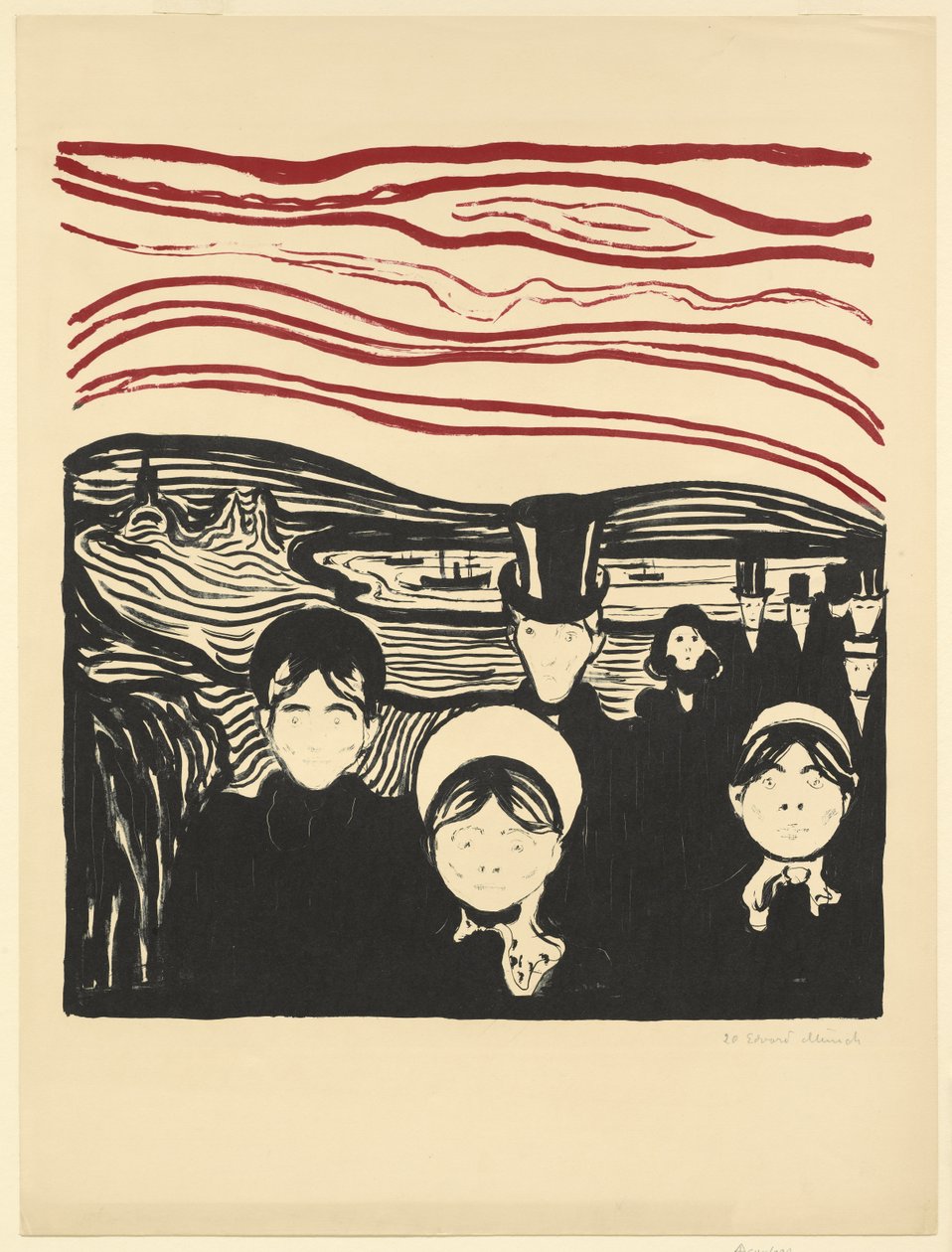 Angst, 1896 af Edvard Munch