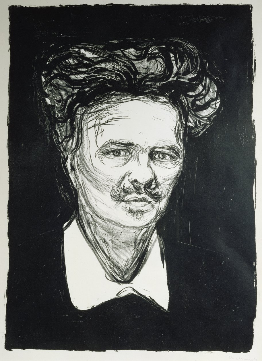 August Strindberg (litho) af Edvard Munch
