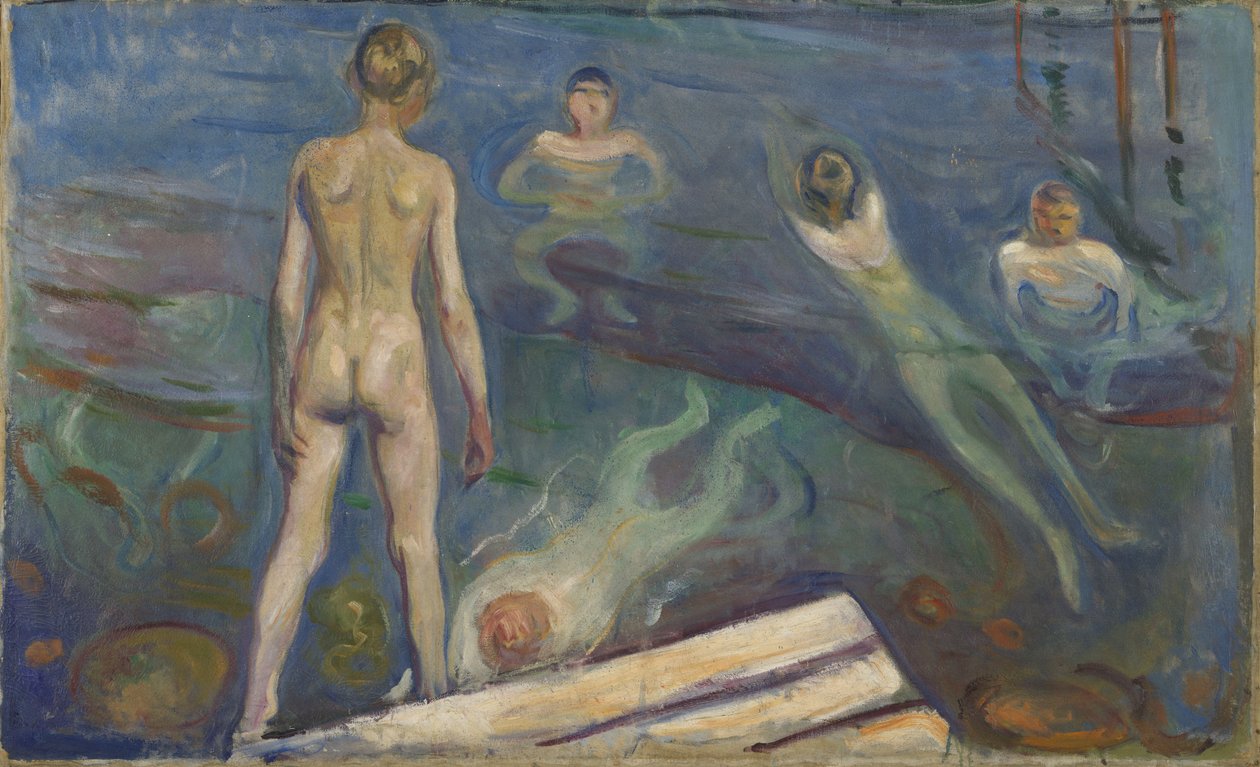 Badende drenge (olie på lærred) af Edvard Munch