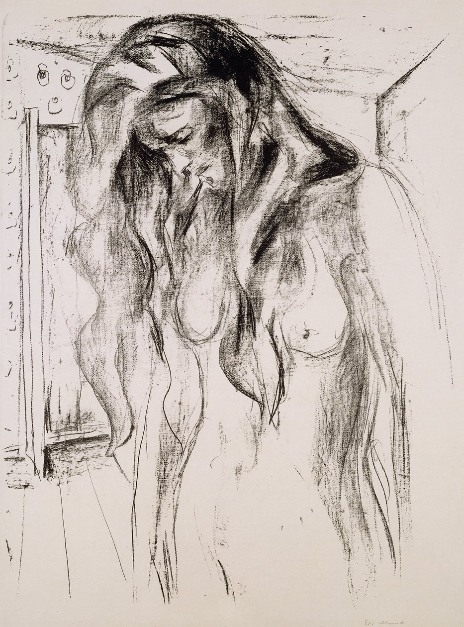 grædende pige; grædende pige af Edvard Munch