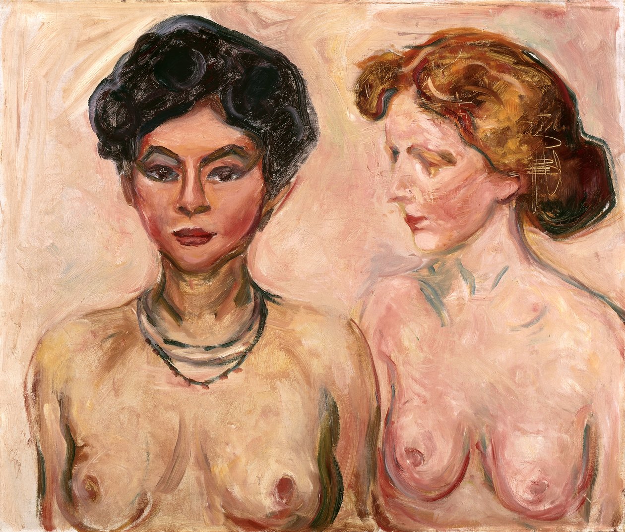 Dobbelt portræt (blond og sort); Dobbeltportræt (blond og sort) af Edvard Munch