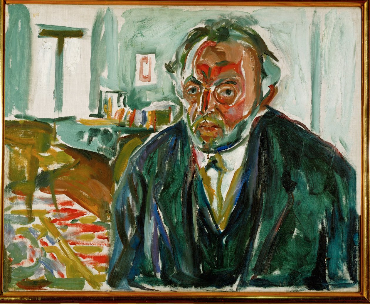 Edvard Munch, selvportræt efter den spanske syge (olie på lærred) af Edvard Munch
