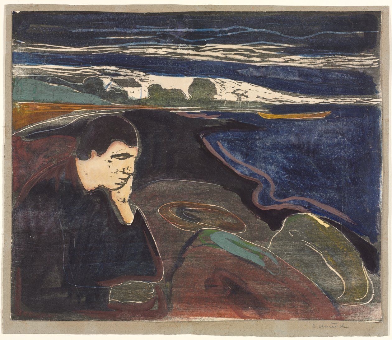 Godaften, Melankoli I af Edvard Munch