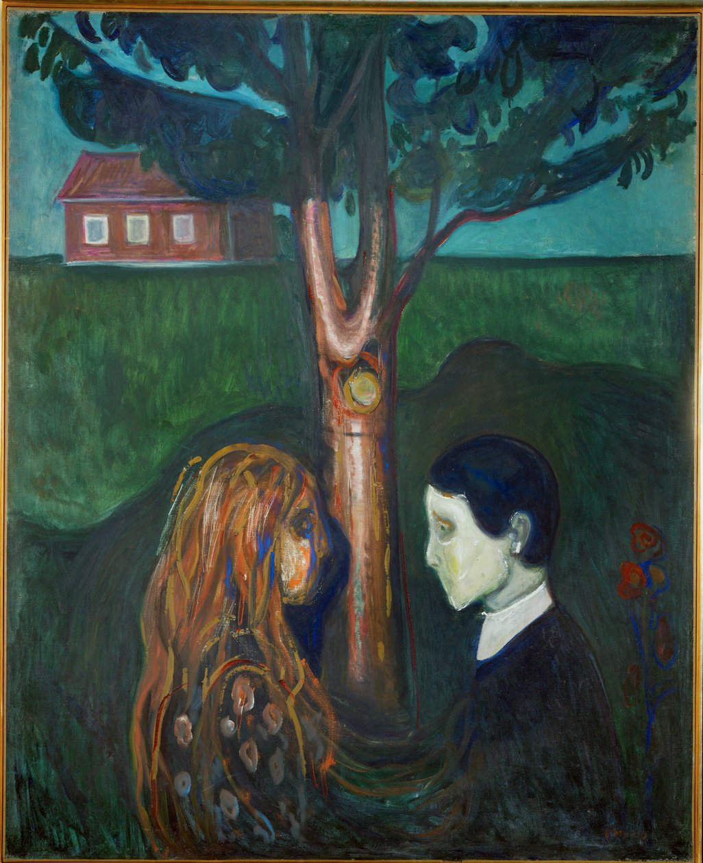 Øje i øje (olie på lærred) af Edvard Munch