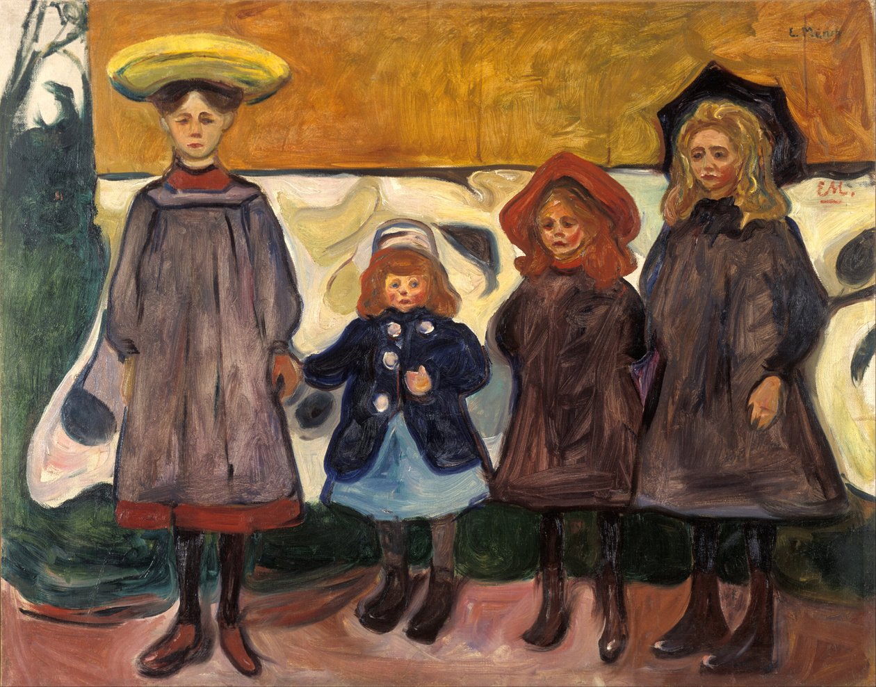 Fire piger i Åsgårdstrand af Edvard Munch