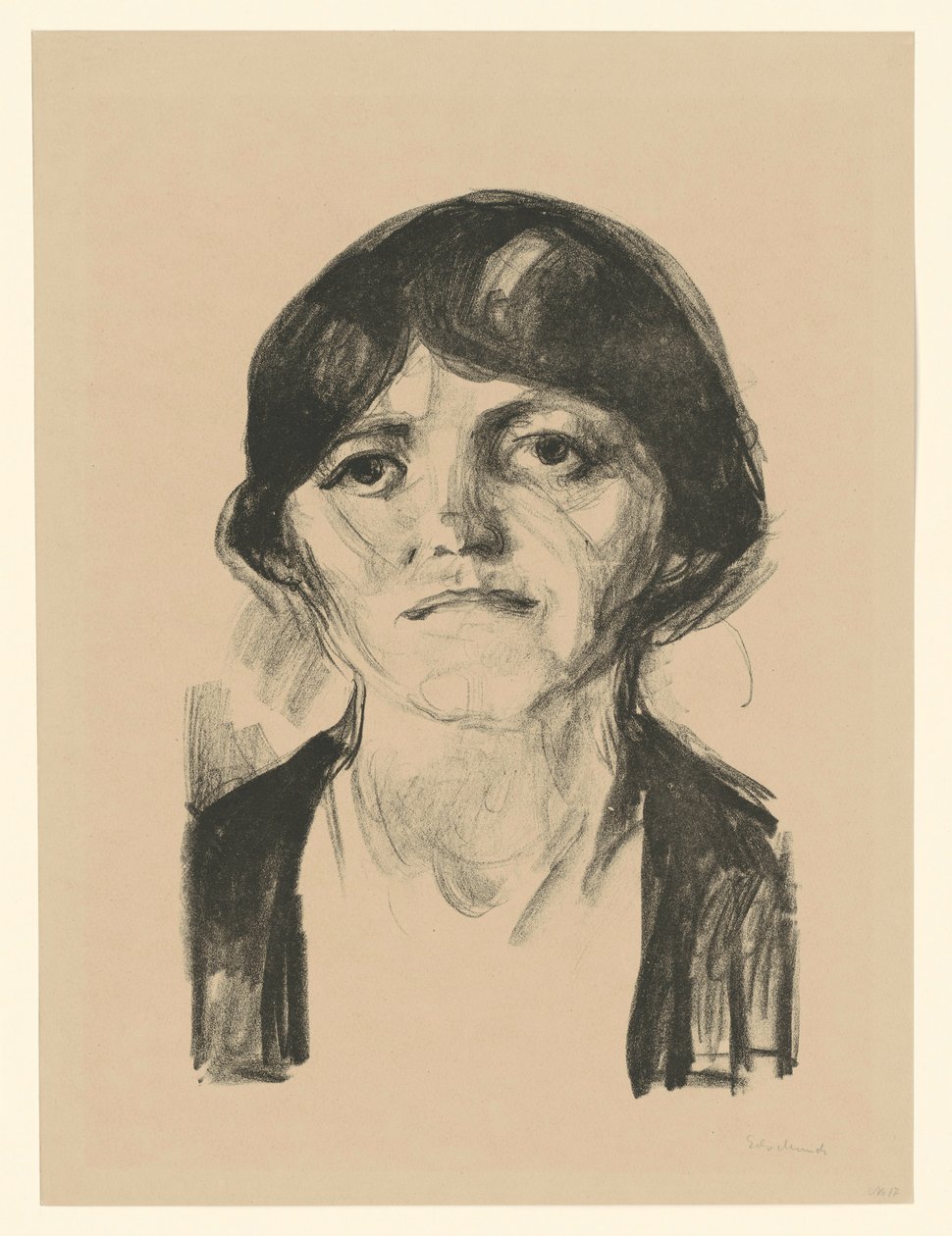 Kvindehoved af Edvard Munch