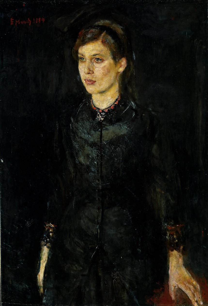 Inger Munch i sort af Edvard Munch