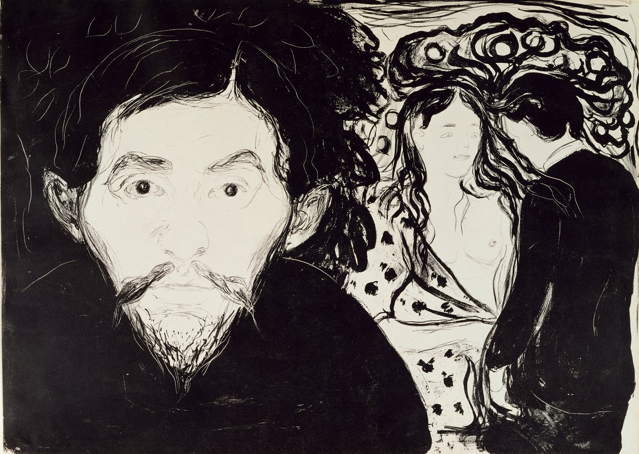 Jalousi, 1896 af Edvard Munch
