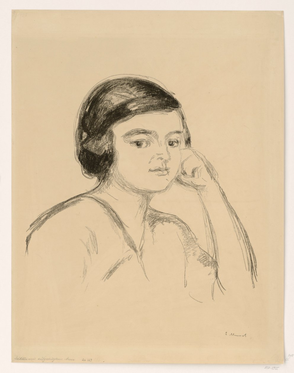 Ung kvinde (ung kvinde med hånden på kinden; pige med støttet arm) af Edvard Munch