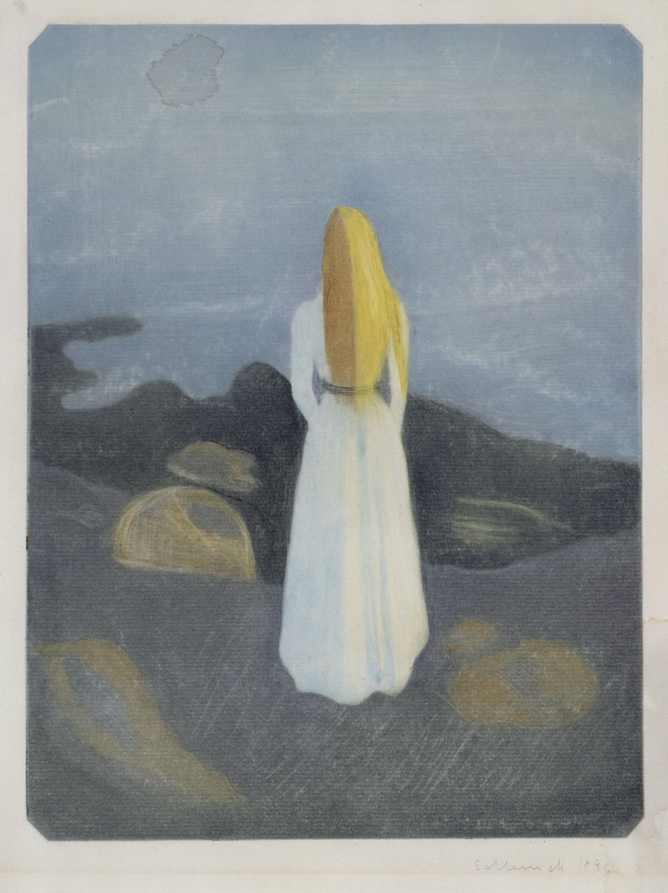 Ung kvinde på stranden (Den ensomme) af Edvard Munch