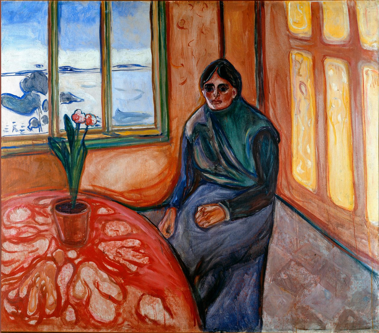Melancolie (Laura) Painting by Edvard Munch (1863-1944) 1899 Sun. 110x126 cm Oslo, Kommunes Kunstsamlinger Munch-Museet (Musee Munch) af Edvard Munch