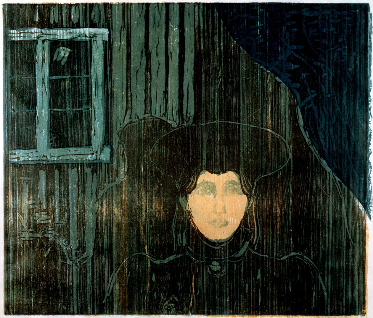 Moonshine (træsnit) af Edvard Munch