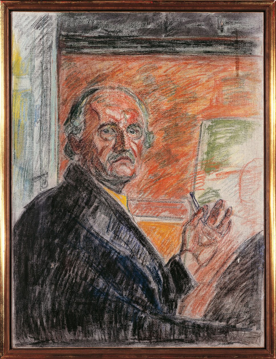 Norge, Oslo, Selvportræt med kridt af Edvard Munch