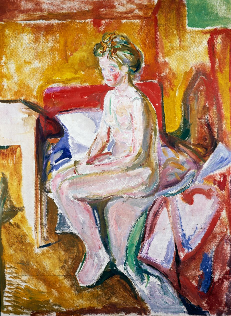 Nøgen på kanten af sengen af Edvard Munch