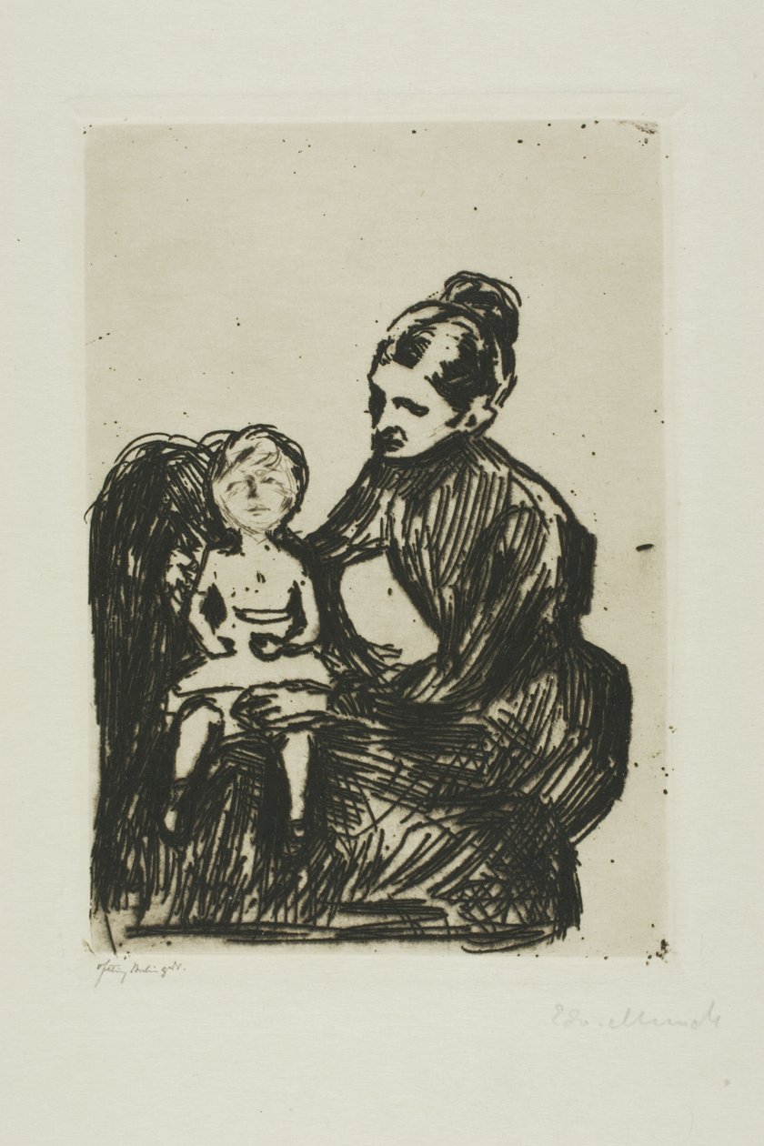 Sygeplejerske med en dreng/Moderen og det grædende barn af Edvard Munch