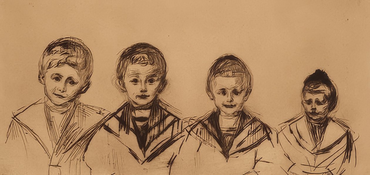 Portræt af de fire linde drenge. 1902 af Edvard Munch