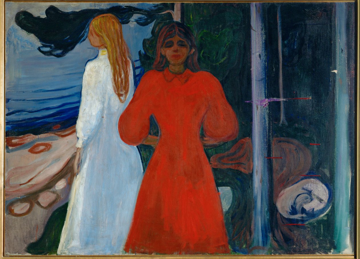 Rød og hvid (olie på lærred) af Edvard Munch