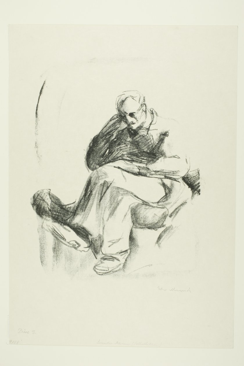 Siddende mand af Edvard Munch