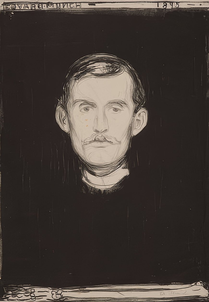 Selvportræt. 1895 af Edvard Munch