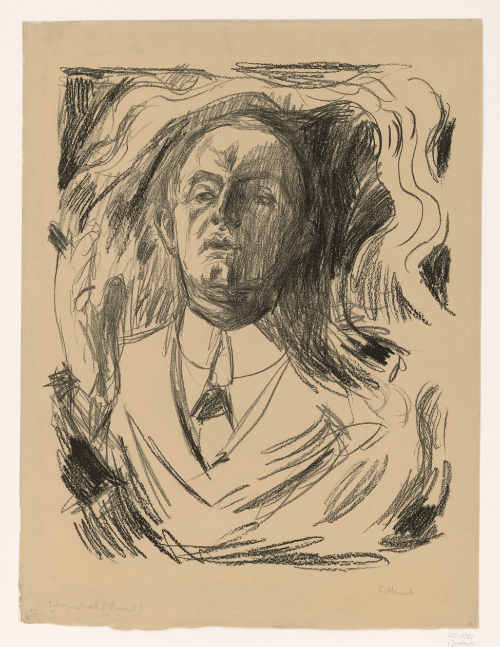 Selvportræt med cigaret af Edvard Munch