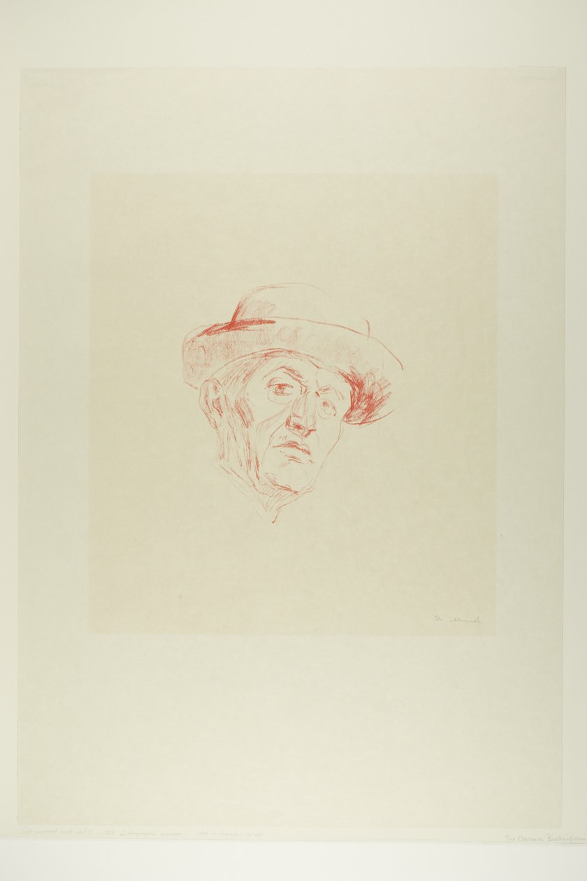 Selvportræt med hat I af Edvard Munch