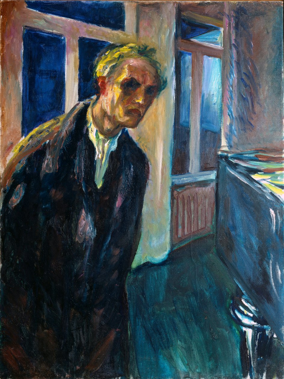 Selvportræt eller mand gående natmaleri af Edvard Munch (1863-1944) 1923-1924 søn. 89,5x67,5 cm Oslo, Kommunale kunstsamlinger Munch-museet (Musee Munch) af Edvard Munch