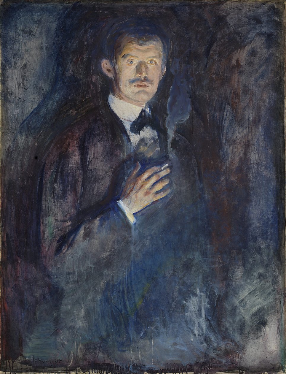 Selvportræt med cigaret af Edvard Munch