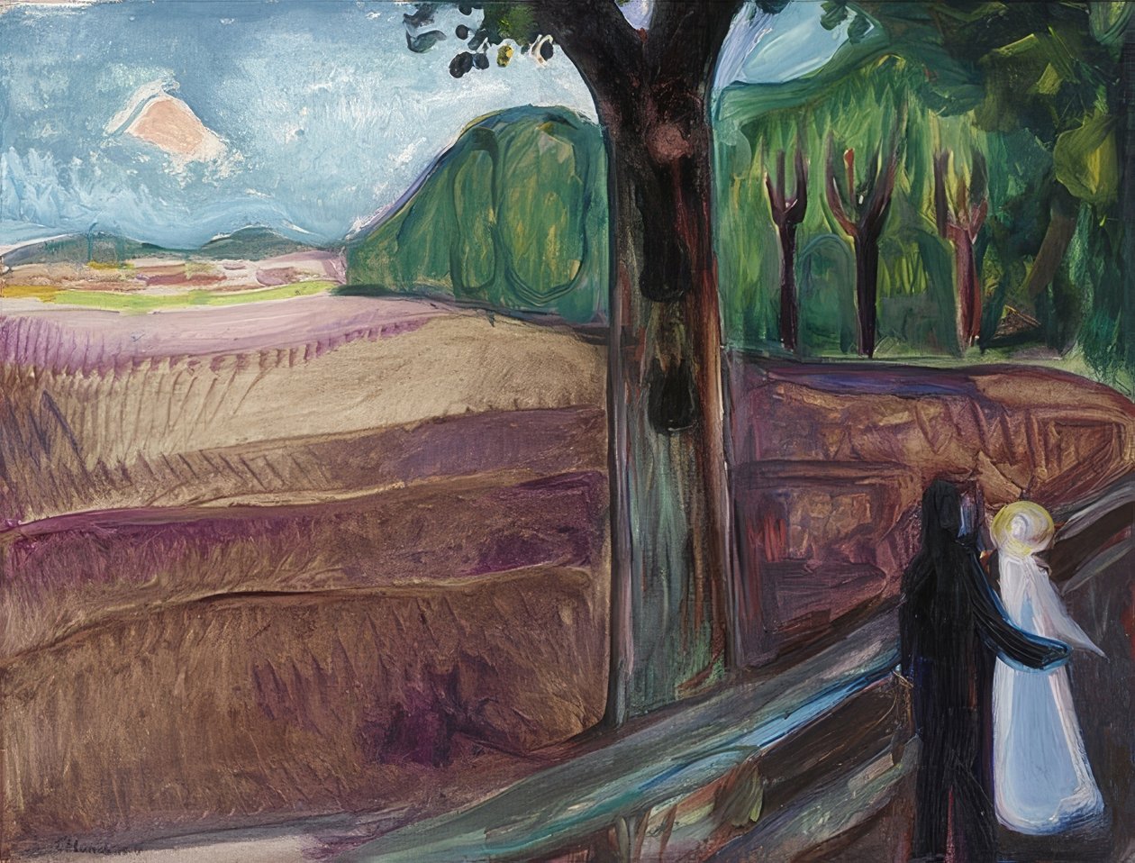 Sommernat (Sommernatt). 1917 af Edvard Munch