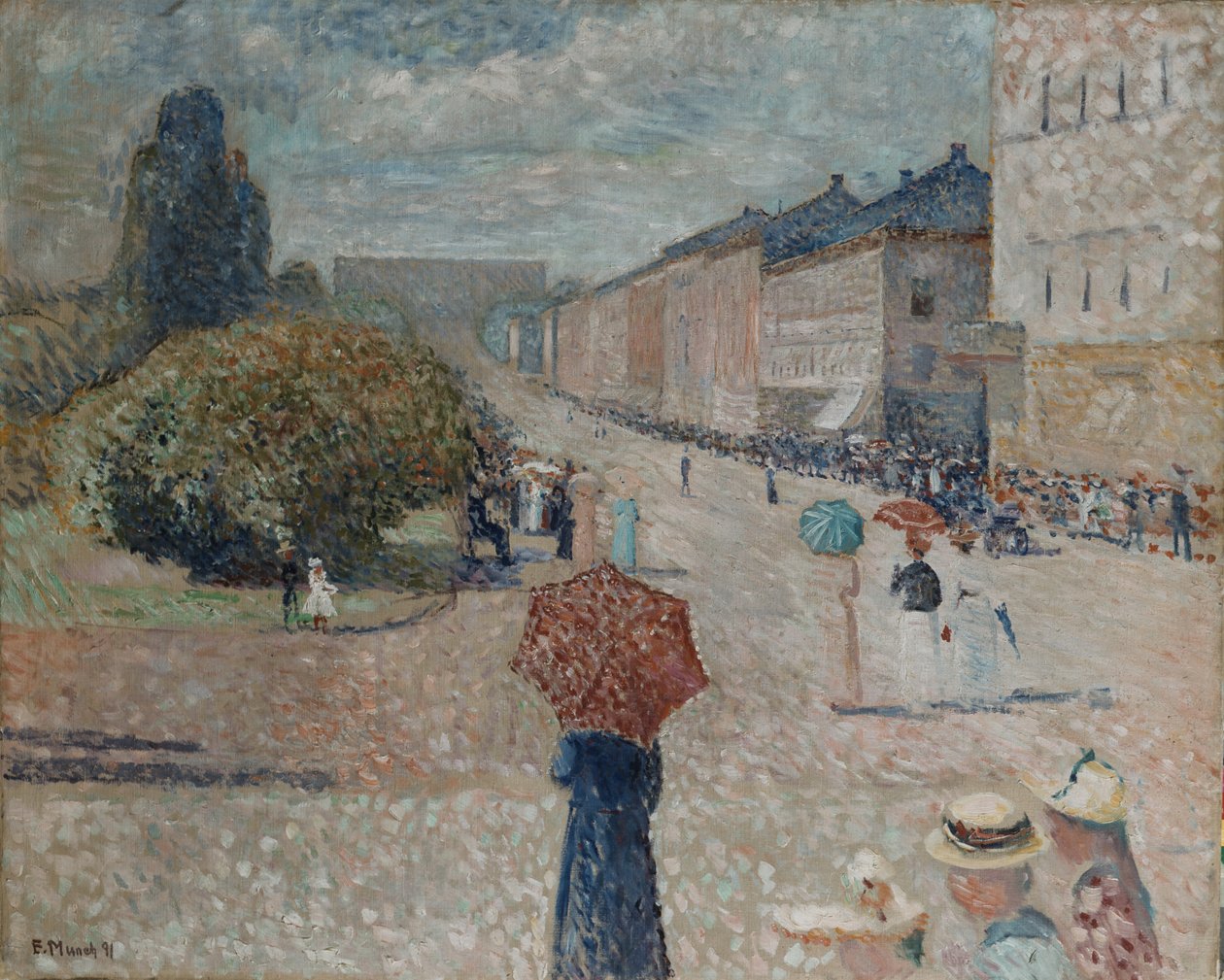 Forårsdag på Karl Johan af Edvard Munch