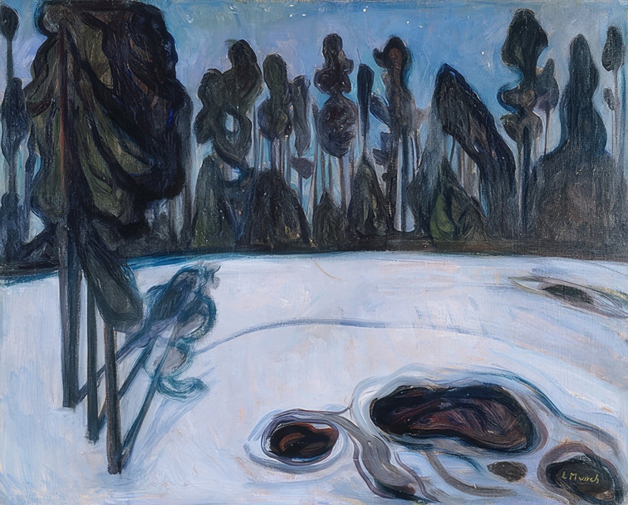 Stjerneklar nat 1901 af Edvard Munch