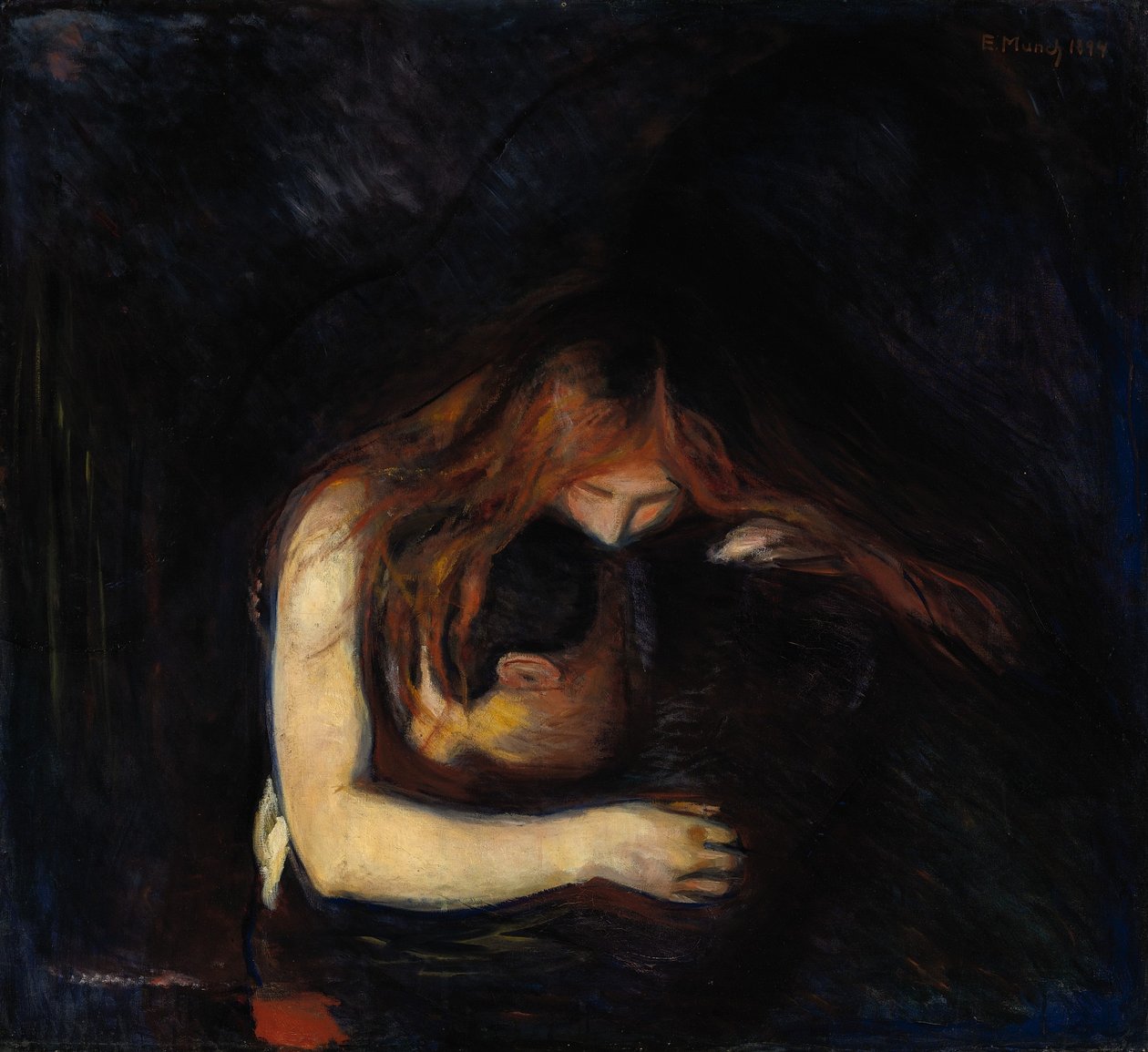 The Vampire Love and Pain, 1894 af Edvard Munch