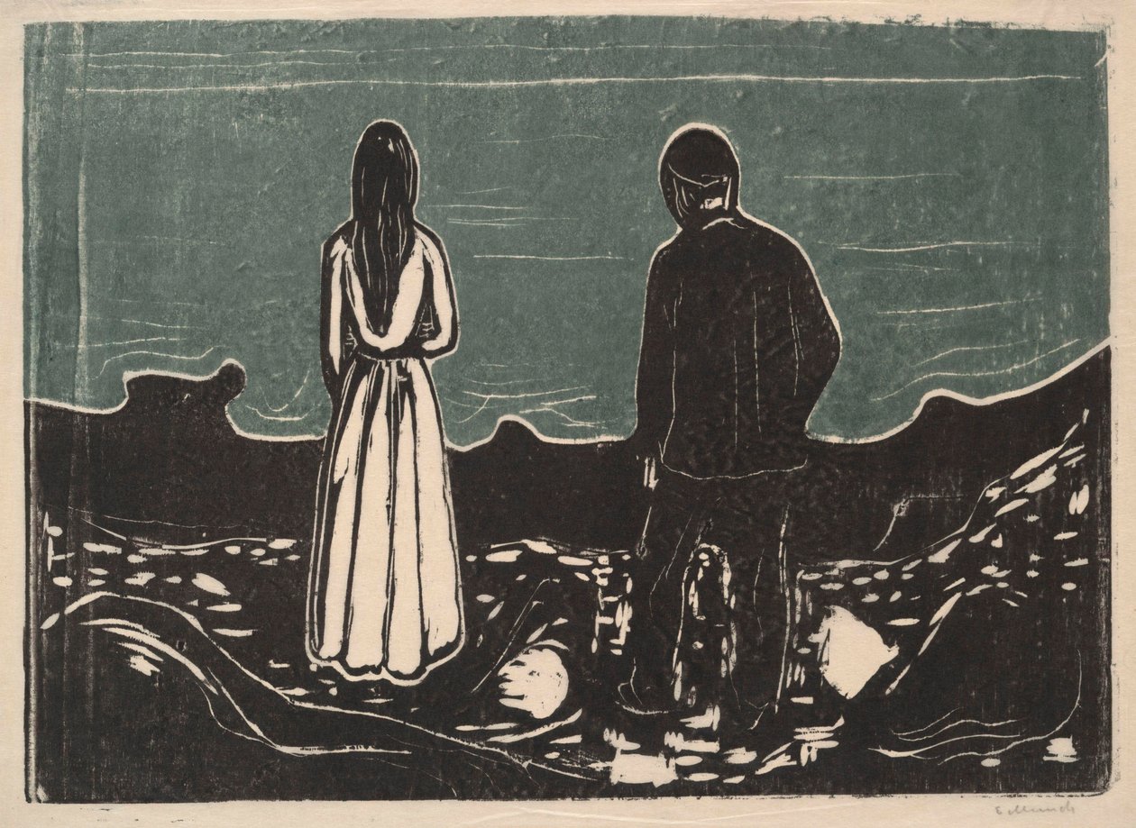 To mennesker, De ensomme, 1899 af Edvard Munch