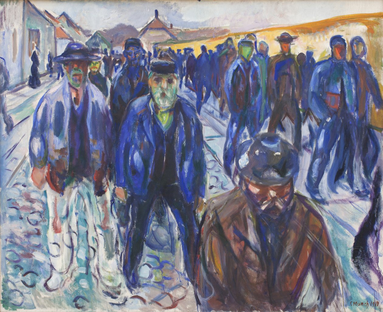 Arbejdere på vej hjem af Edvard Munch