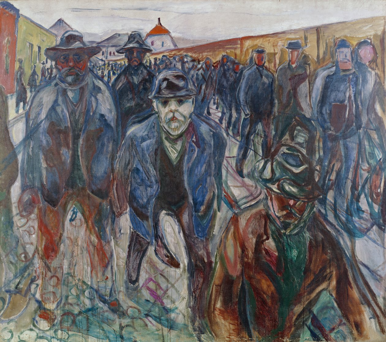 Arbejdere på vej hjem af Edvard Munch
