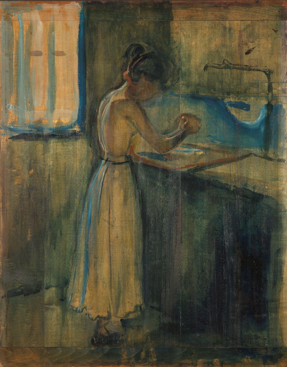 Ung kvinde vasker sig af Edvard Munch