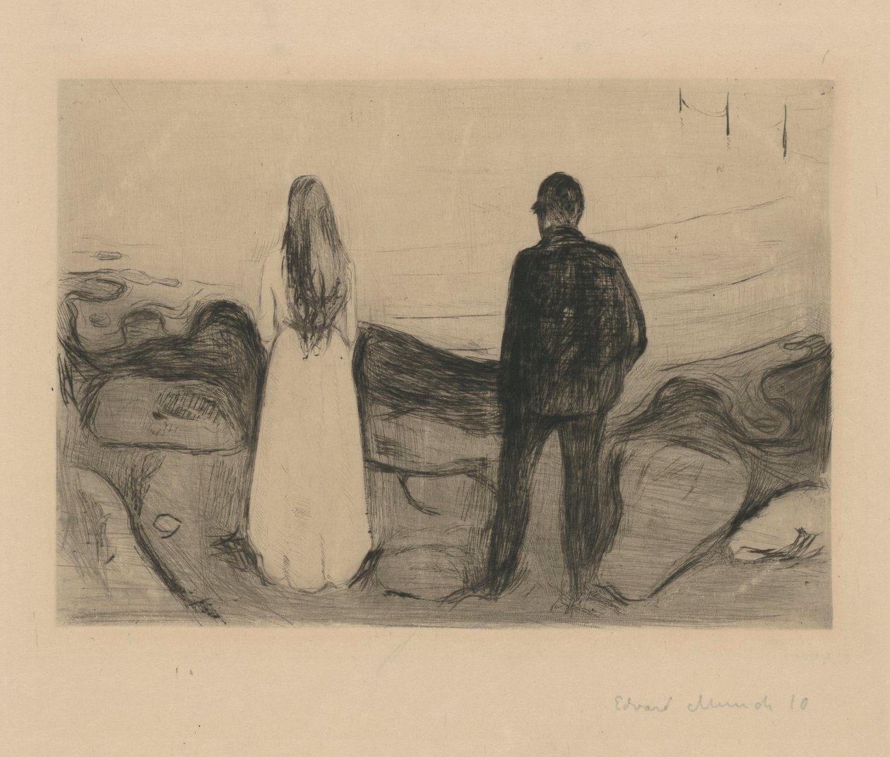 To mennesker (De ensomme) af Edvard Munch