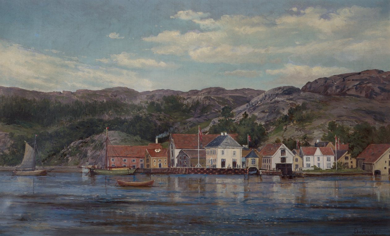 Åen i Flekkefjord af Edvard Skari