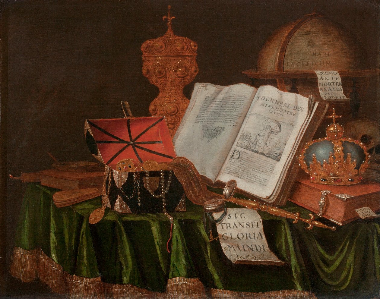 Et vanitas stilleben af Edwaert Colyer or Collier