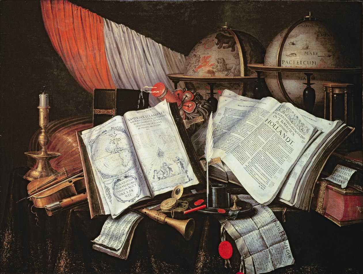 Vanitas (olie) af Edwaert Colyer or Collier