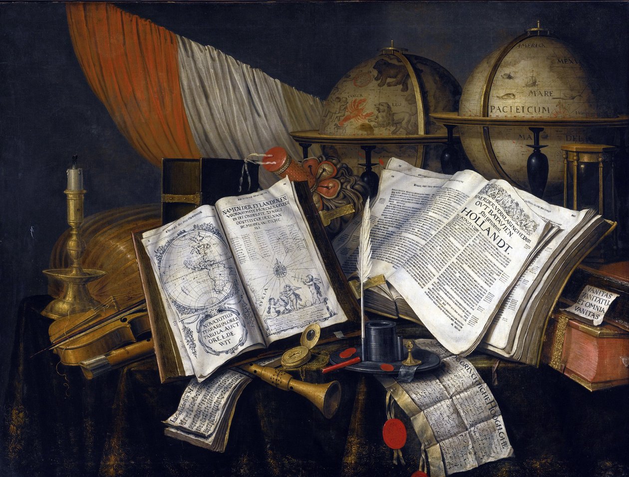 Vanitas Still Life af Edwaert Collier (1642-1708) af Edwaert Colyer or Collier