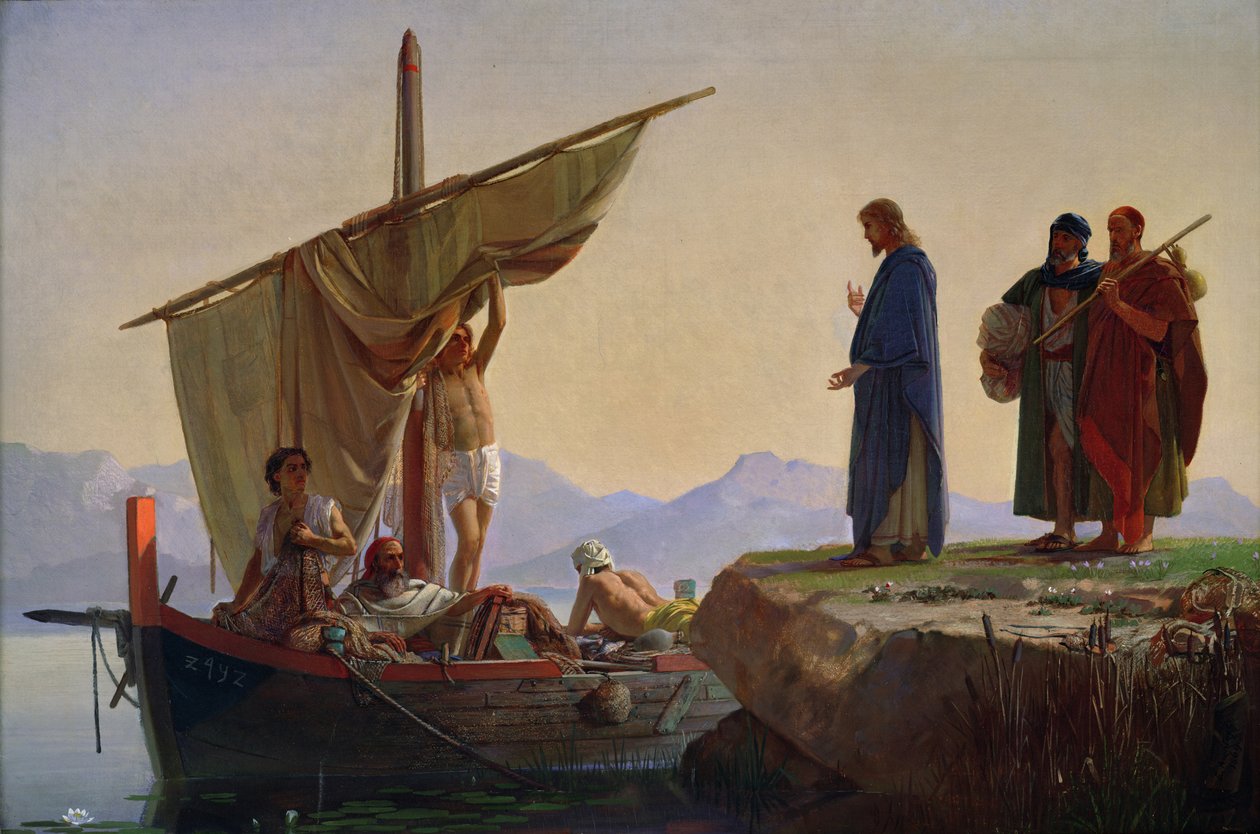Kristus kalder apostlene Jakob og Johannes, 1869 af Edward A. Armitage