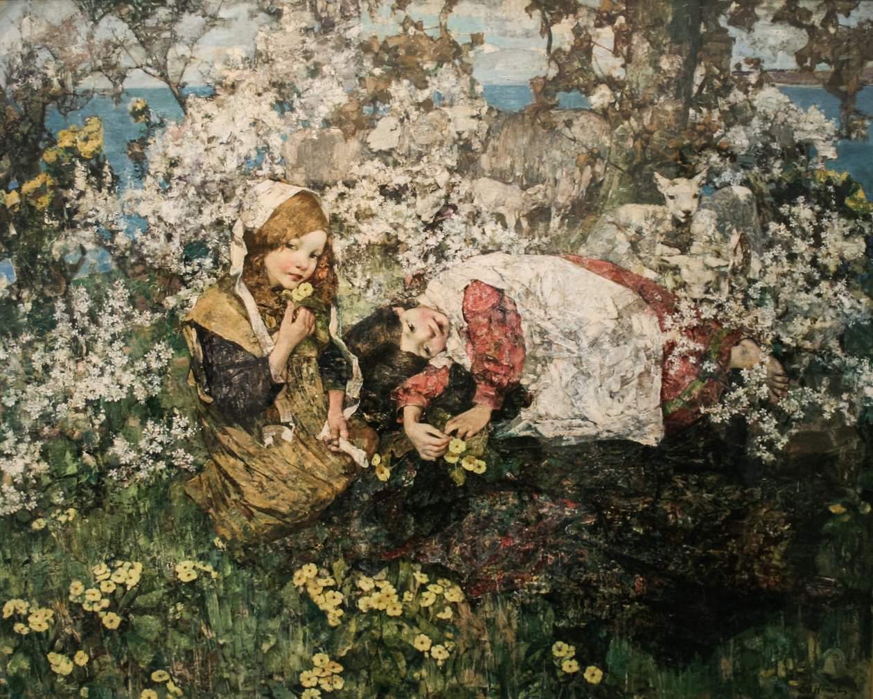Idyl in SpringnHungarian: Spring idyll af Edward Atkinson Hornel