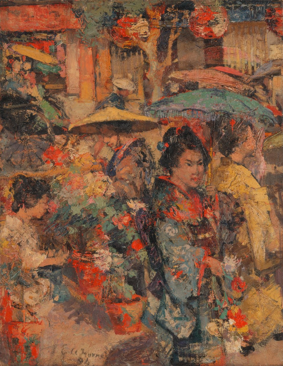 Blomstermarked, Nagasaki af Edward Atkinson Hornel